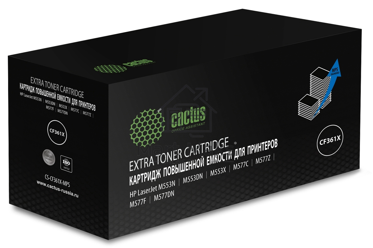 Картридж лазерный Cactus CS-CF361X-MPS, CF361XX голубой (18000 стр.) для HP CLJ M552dn/M553dn/M553N/M553x