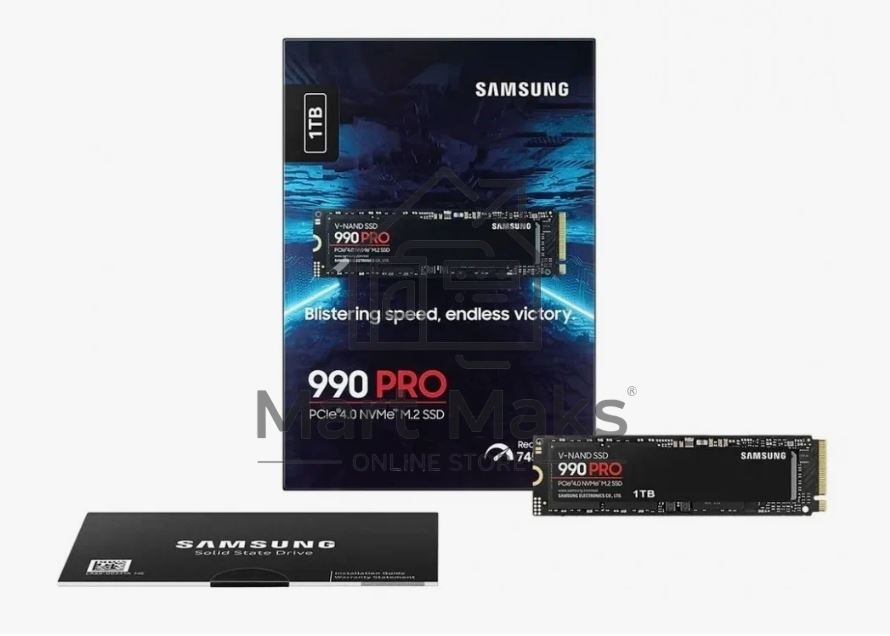 Накопитель SSD Samsung 990 PRO, 1000GB, PCIe 4.0 x4, M.2 2280, NVMe, R/W 7450/6900