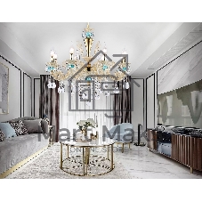 Светильник Ambrella light TR4926/8 GD/WH/CL золото/белый/прозрачный E14*8 max 40W D740*630