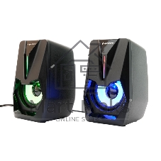 Акустическая система 2.0 Gembird SPK-303, 6Вт, пластик, рег.громкости, LED подсветка, черный