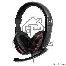 Гарнитура Oklick HS-L380G черный/красный 1.8м мониторы оголовье (JD-032)