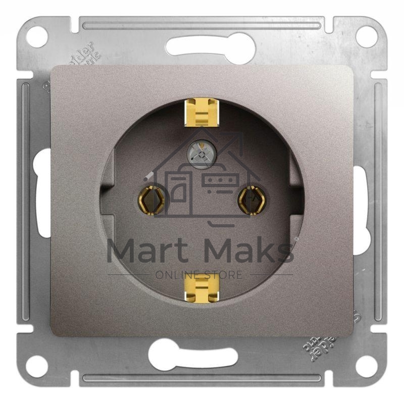 Розетка Systeme electric GSL001243 GLOSSA с заземлением,16А, 250В, механизм, ПЛАТИНА