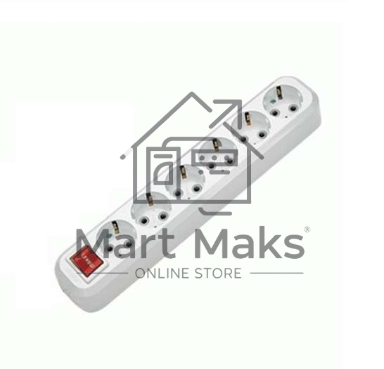 Колодка удлинителя MAKEL MGP231 6 гнезд с заземлением c выключателем