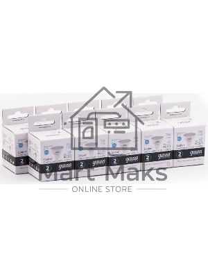 Лампа светодиодная Gauss Elementary MR16 7Вт цок.:GU5.3 спот 220B 4100K св.свеч.белый ней. MR16 (упак.:10шт)