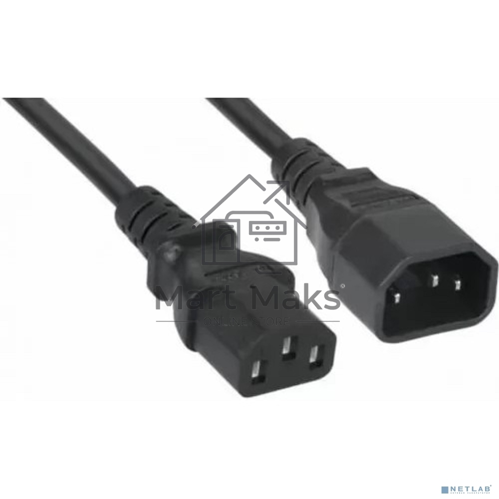 Кабель питания Filum ПВС-АП 3x1.5 С13 - C14, 220/250В, 10А, чёрный, 1,8м