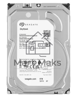 Жесткий диск Seagate HDD SATA 8Tb, SkyHawk Surveillance, 7200 rpm, 256Mb buffer, ST8000VX009, 1 year
