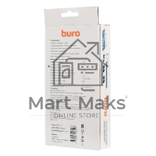 Сетевой фильтр Buro 800SH-1.8-W 1.8 м, 8 розеток, белый, коробка