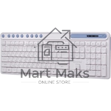 Комплект клавиатура+мышь Smartbuy 107AG беспроводной, USB, 1200 DPI, бело-голубой