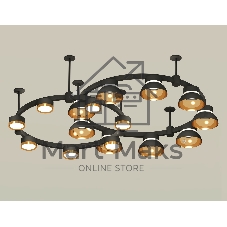 Светильник Ambrella light XR92221110/16 SBK/PYG/CL черный песок/золото желтое полированное/прозрачный GX53