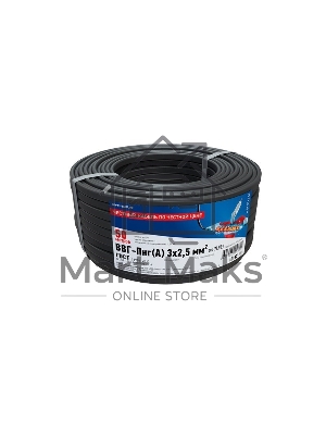 Кабель силовой медный ВВГ-Пнг(А) 3x2,5 мм², длина 50 метров, ГОСТ 31996-2012, ТУ 16-705.499-2010 Rexant