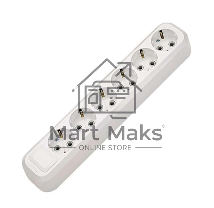 Колодка удлинителя MAKEL MGP181 6 гнезд с заземлением