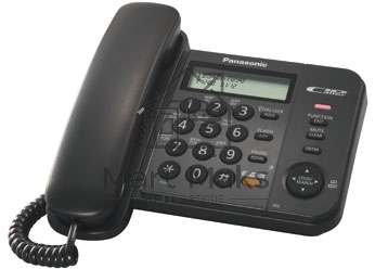 Телефон проводной Panasonic KX-TS2358RUB черный АОН,Caller ID,ЖКД,блокировка набора,выключение микрофона,кнопка 