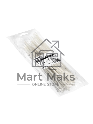 Стяжка (хомут) нейлоновая ExeGate CV66-200x4.8W (нейлон 6.6, 200x4.8мм, неоткрывающаяся, halogen free, -40°C - +85°C, белая, 100 шт)