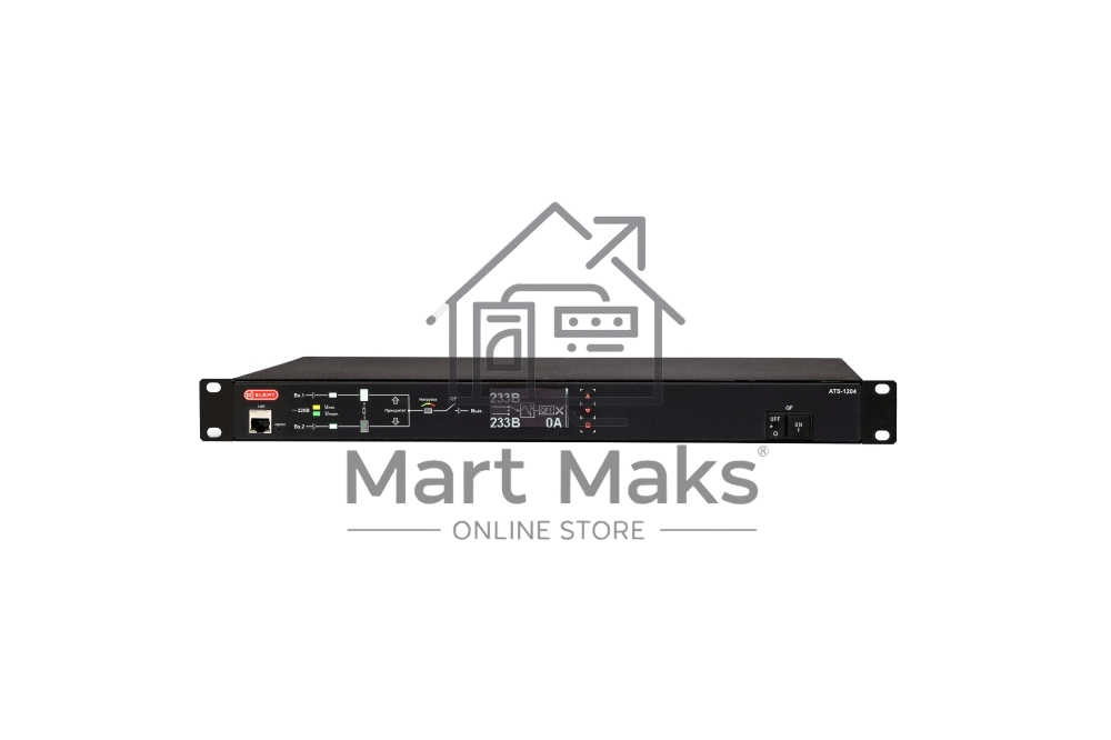 Автоматический ввод резерва ELEMY RACK ATS, 1U, 220В, 32А, OLED, Ethernet, in (2) IEC309, out (2) C19 (9) C13