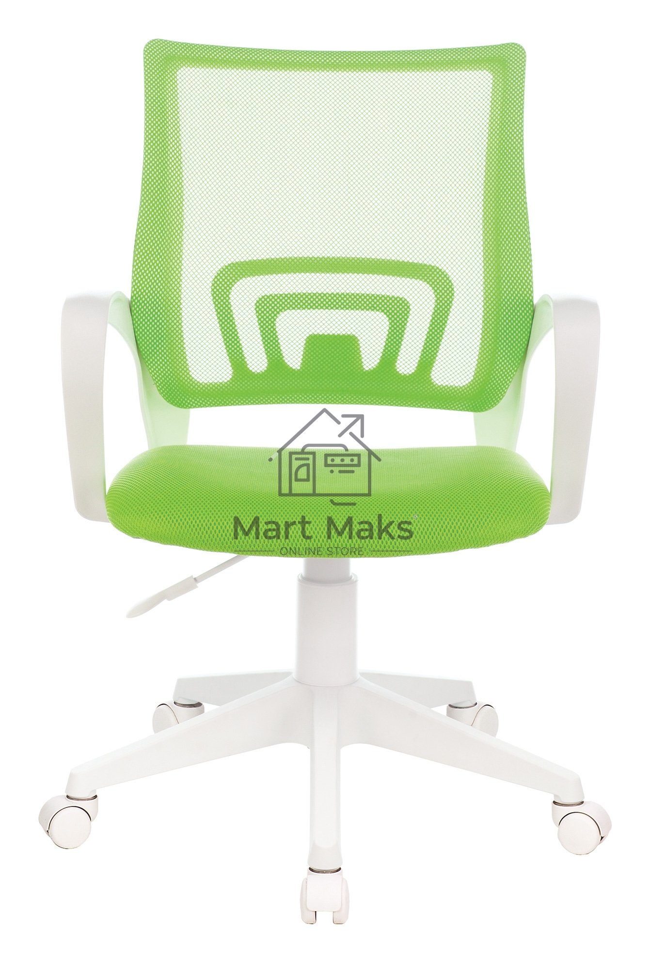 Кресло компьютерное Бюрократ CH-W695NLT TW-03A TW-18 салатовый, крестовина пластик, пластик белый