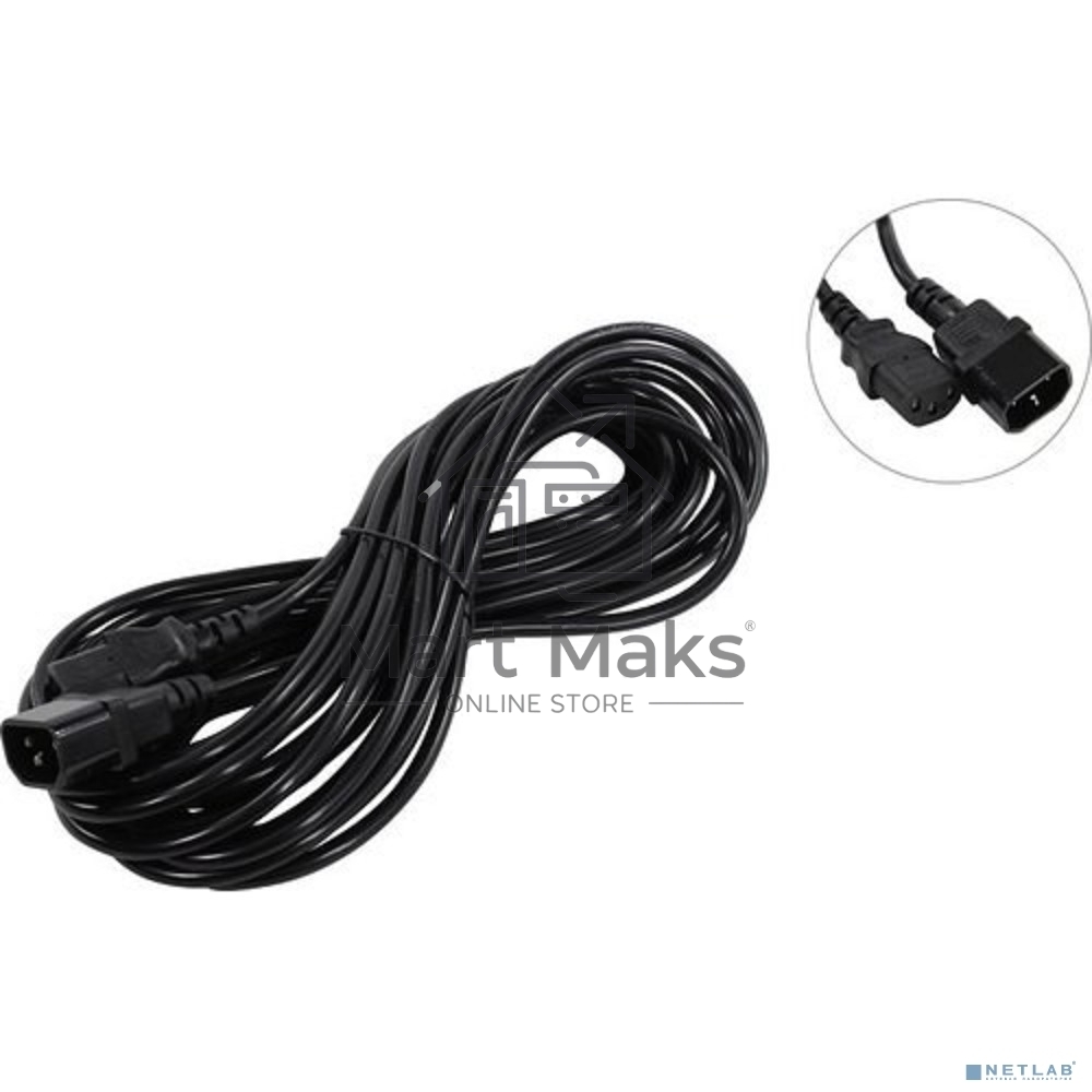 Кабель монитор-компьютер (UPS->уст-во) ExeGate Power EC-10P (С13->С14) VDE-250V-3*0,75-CU, 10A, 10м