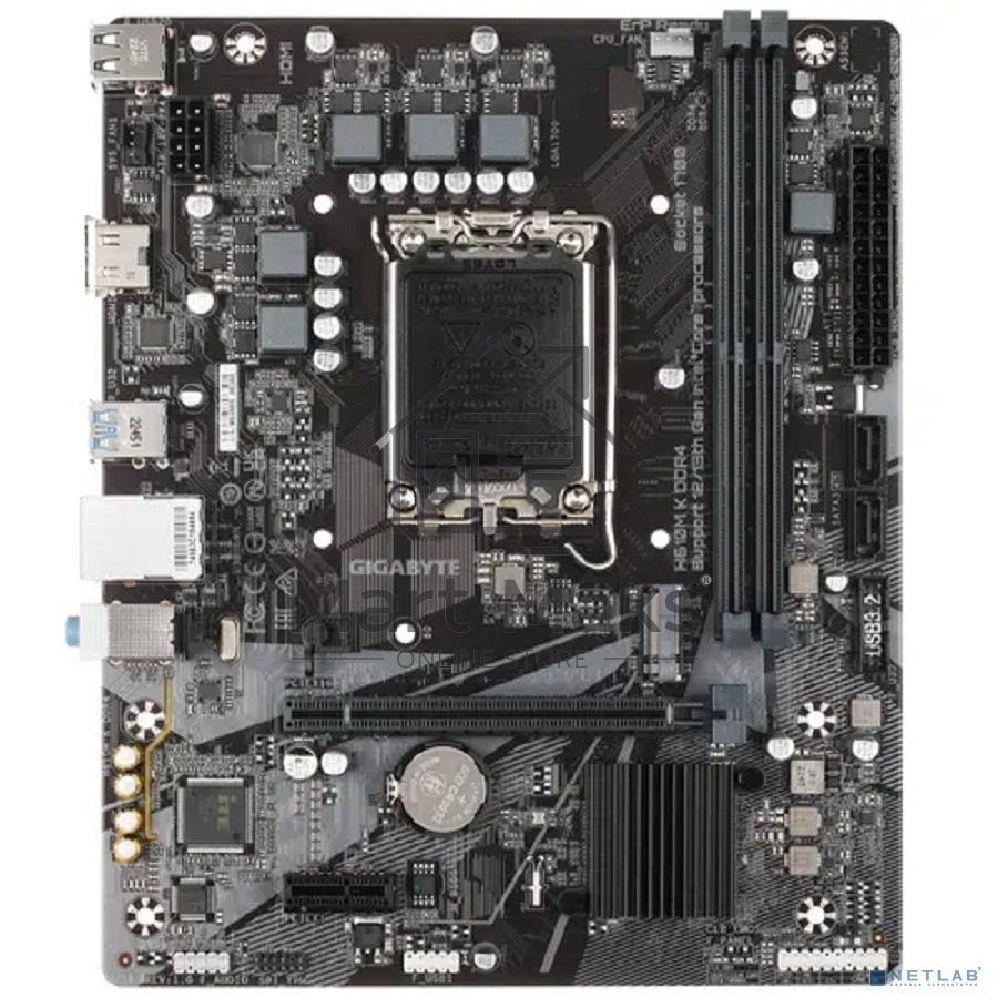 Материнская плата Gigabyte H610M K DDR4 V2.0, LGA 1700, Intel H610, 2xDDR4, 2xSATA, 1xM.2, 1xPCIe 4.0 x16, 1xPCIe x1, 1xHDMI, 1x 1Gb LAN, 2xUSB-A 3.2 Gen 1, 4xUSB-A 2.0, 3x 3.5 мм, 7.1, mATX