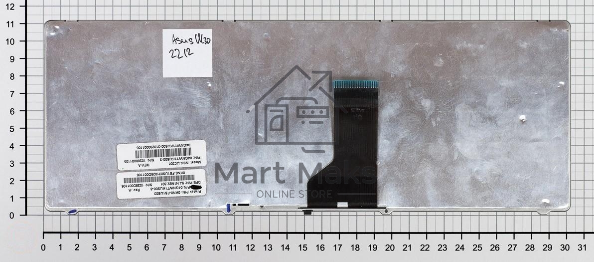 Клавиатура для ноутбука Asus UL30 K42 черная с серебристой рамкой