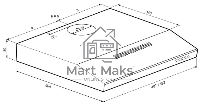Вытяжка подвесная Krona Jessica Slim PB 500 нержавеющая сталь, 50 см, 403 куб. м/ч, 42 дБ