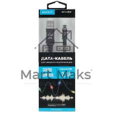 Кабель Maxvi MC-01F black USB-A - microUSB, 2A Плоский кабель, ток макс. нагрузки 2А, макс. напряжение 5V; стандарт USB 2.0; длина 1м, материал PVC, черный