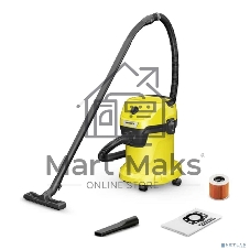 Строительный пылесос Karcher WD 3 V-17/4/20 1000Вт (уборка: сухая/влажная) желтый