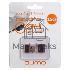 Флешка USB QUMO 16Gb, NANO QM16GUD-NANO-B черный