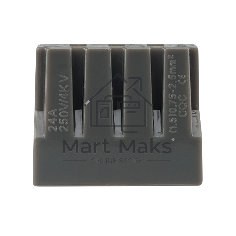 Экспресс-клемма с пастой, 8-проводная до 2,5 мм², серая (50 шт./уп.) (773-308) Rexant