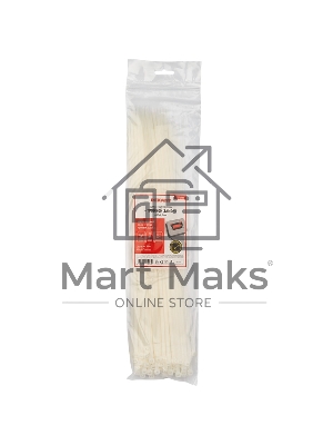 Хомут-стяжкa нейлоновая с тройным замком Rexant 400x4,8 мм, белая, упаковка 100 шт.