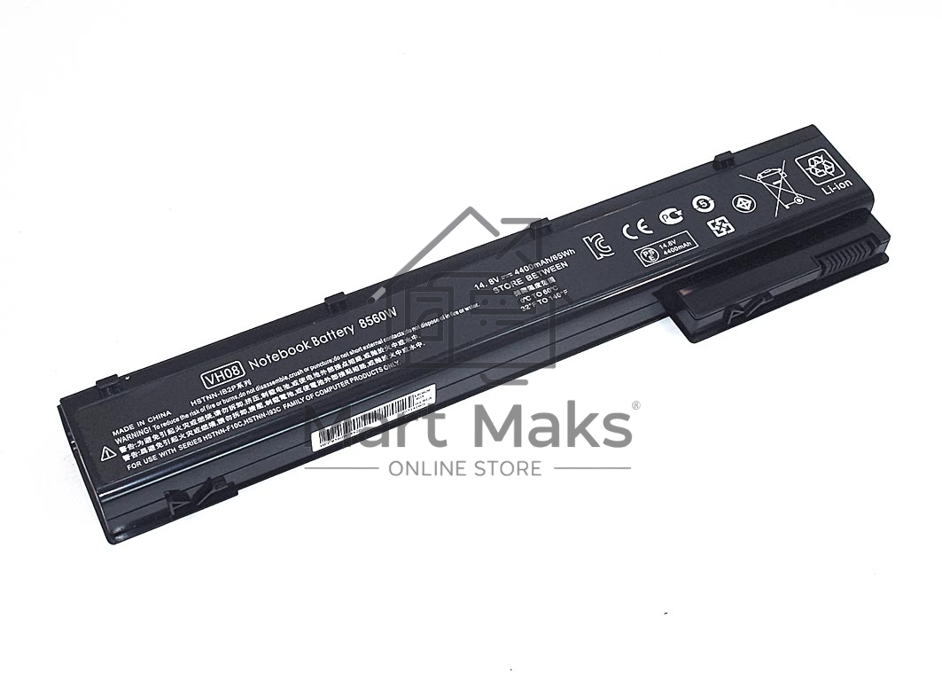 Аккумуляторная батарея для ноутбука HP 8560W 14.8V 5200mAh OEM черный