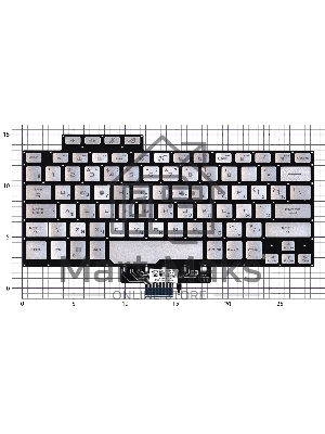 Клавиатура для ноутбука Asus ROG Zephyrus G14 GA401 серебристая c подсветкой маленький энтер