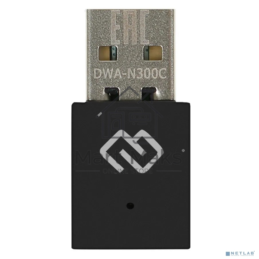 Сетевой адаптер WiFi Digma DWA-N300C N300 USB 2.0 (ант.внутр.) 1ант. (упак.:1шт)