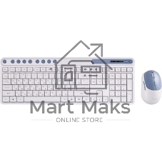 Комплект клавиатура+мышь Smartbuy 107AG беспроводной, USB, 1200 DPI, бело-голубой