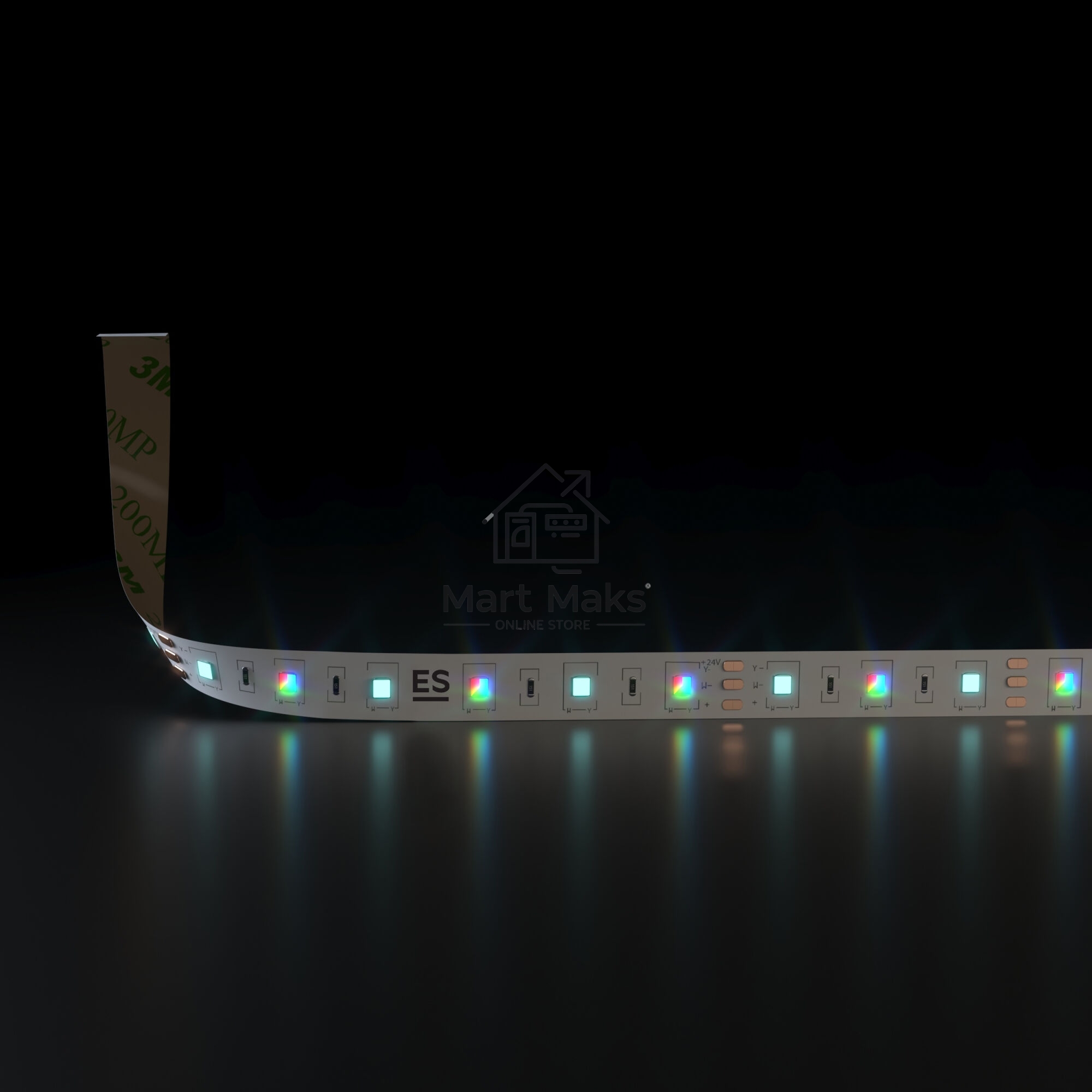 Лента светодиодная 60Led 14,4W IP20 RGB 3300K теплый белый (5050+5050 24V 60Led 14,4W IP20 RGBW)