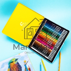 Карандаши цветные Deli EC00225 Color Emotion, трехгранный профиль, липа, 24 цвета, металлическая коробка (24шт)