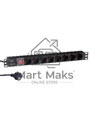 Блок розеток горизонтальный ExeGate ServerPro PDU-19H804 Al-8S-EU2.5-SW, 19