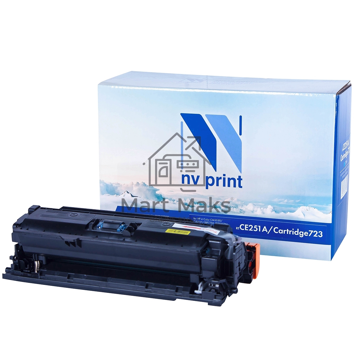 Картридж лазерный NVPrint совместимый HP CE251A/Canon 723 Cyan для LaserJet Color CP3525/CP3525dn/CP3525n/CP3525x/CM3530/CM3530fs/Canon i-SENSYS LBP7750Cdn (7000k)