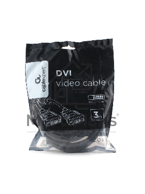 Кабель DVI-D dual link Cablexpert CC-DVI2L-BK-10, 25M/25M, 3.0м, CCS, черный, экран, феррит.кольца, пакет