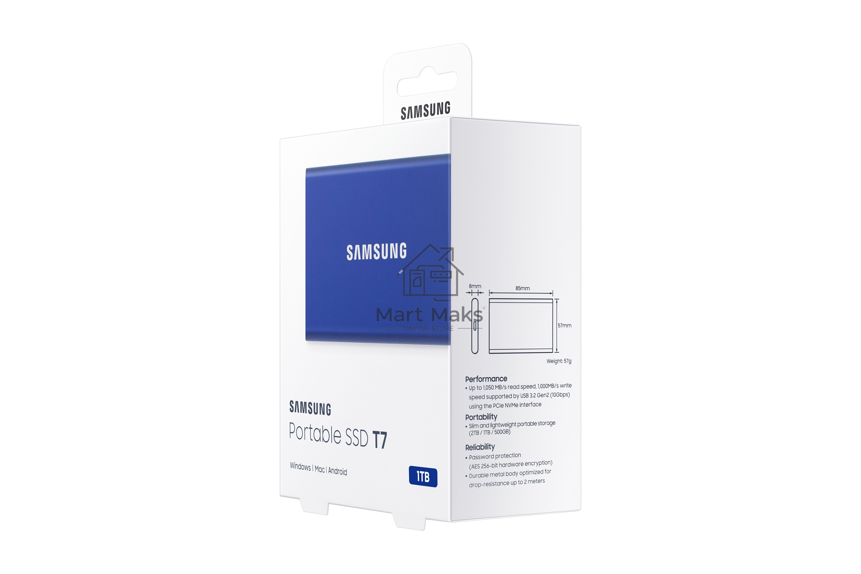 Накопитель SSD Samsung 1Tb USB-C MU-PC1T0H/WW T7 1.8