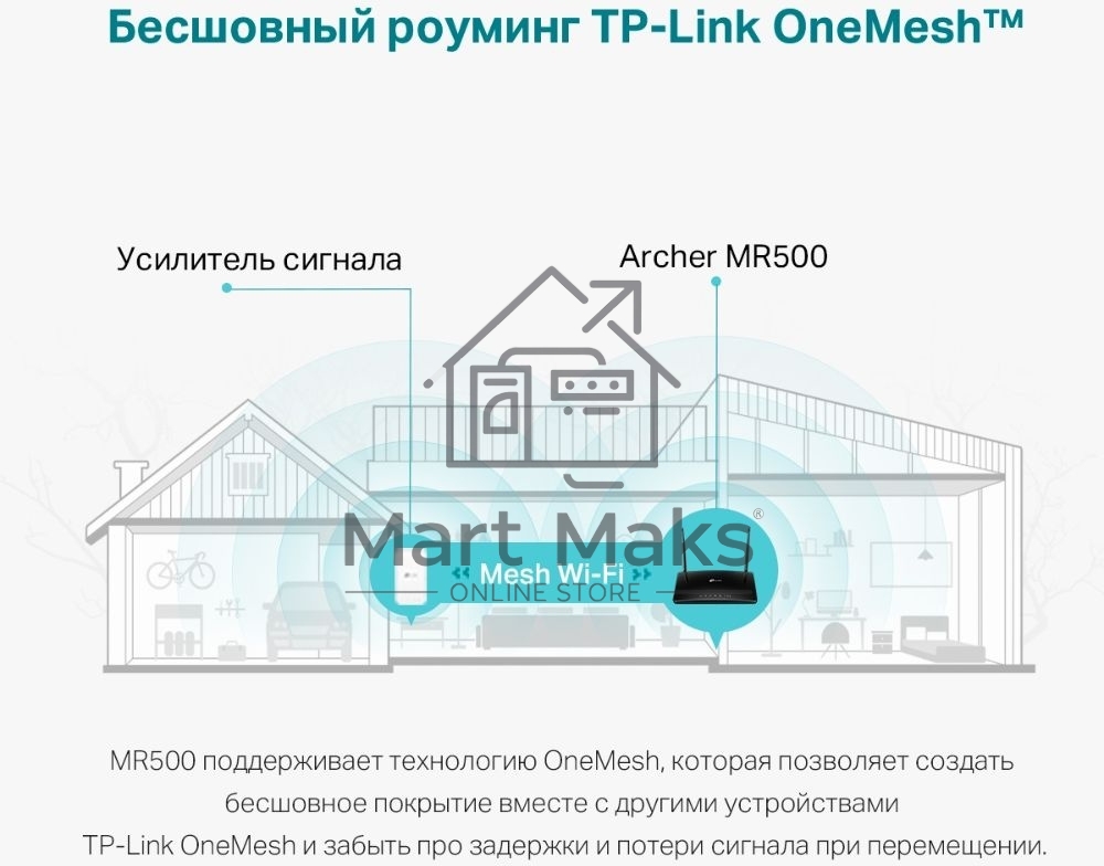 Двухдиапазонный гигабитный Wi-Fi роутер TP-Link Archer MR500 AC1200 с поддержкой 4G+ Cat6