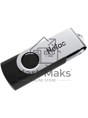 Флешка USB Netac U505 (NT03U505N-128G-30BK), 128Gb, USB 3.0, R/W 110/45, черный/серебристый
