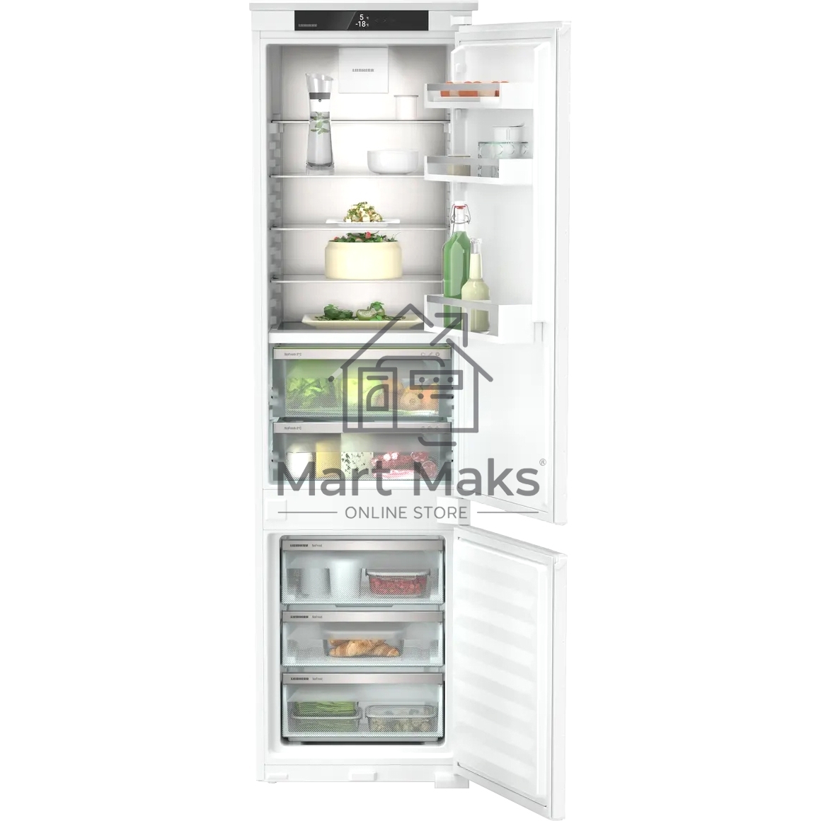 Встраиваемый холодильник Liebherr Plus, ниша 194 см, BioFresh, МК NoFrost 3 контейнера, сенсорный дисплей Touch, door sliding