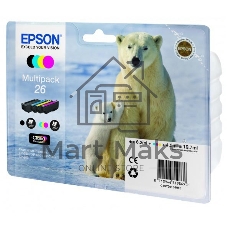 Картридж струйный Epson C13T26164010 черный/голубой/желтый/пурпурный набор карт. (200 стр 17 мл ) для Epson XP-600/605/700/710/800