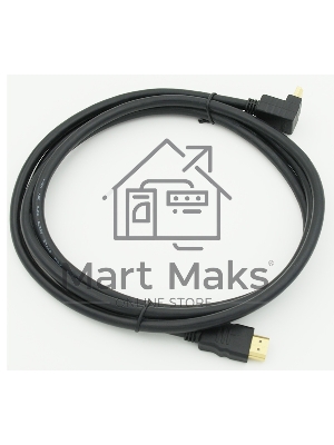 Кабель HDMI 2м, 19pin to 19pin, 1 угловой разъем, черный 