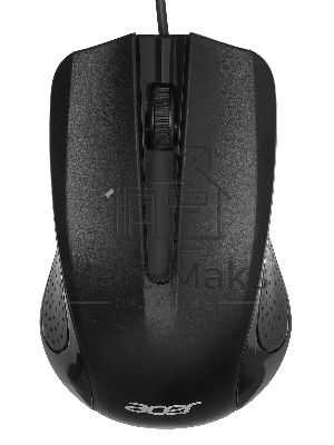 Мышь проводная Acer OMW010 черный, 1200 dpi, USB, кнопки - 3