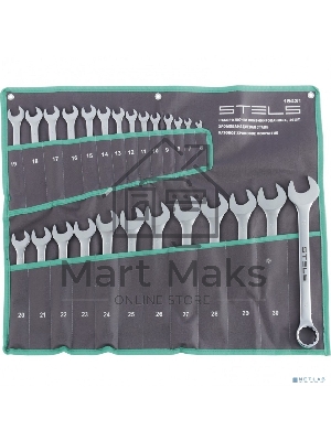 Набор ключей комбинированных 6-32 мм, 26 шт., CrV, матовый хром Stels