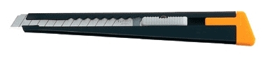 Канцелярский нож OLFA OL-180-BLACK нерж.сталь серебристый 0.9см