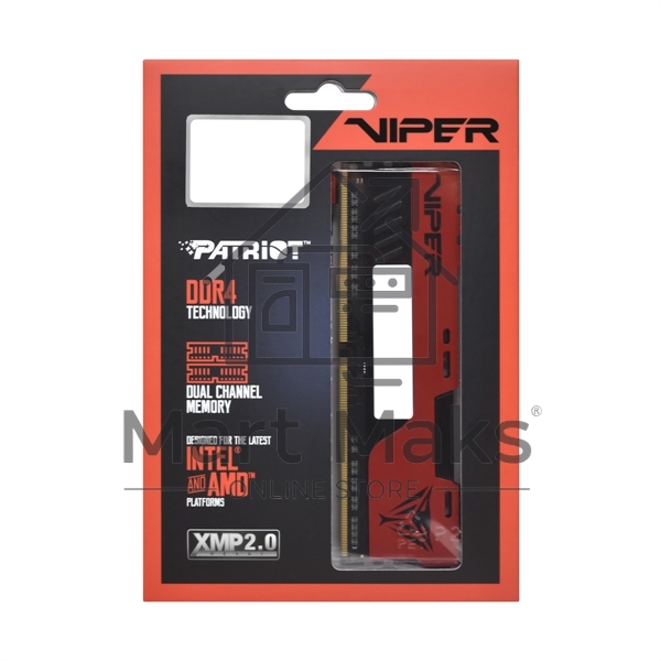 Оперативная память Patriot Viper Elite II, DDR4, 16GB (2x8 GB), 2666 MHz, CL16, DIMM, радиатор, красный