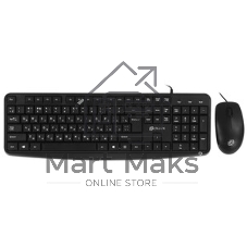 Комплект клавиатура+мышь Oklick S603 проводной, USB, 1200 DPI, чёрный