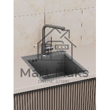 Мойка кухонная из нержавеющей стали BAUEDGE SOUL КТ4050В NANO BLACK, сифон EASY CLEAN в комплекте.