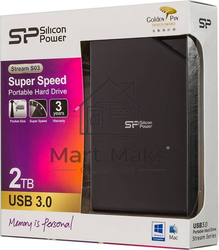 Внешний жесткий диск Silicon Power USB 3.0 2Tb S03 Stream 2.5